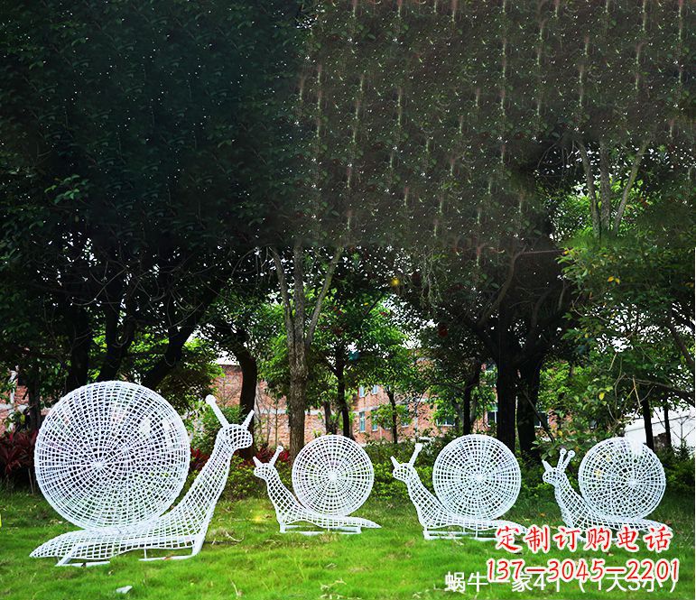 泰州园林蜗牛镂空不锈钢雕塑