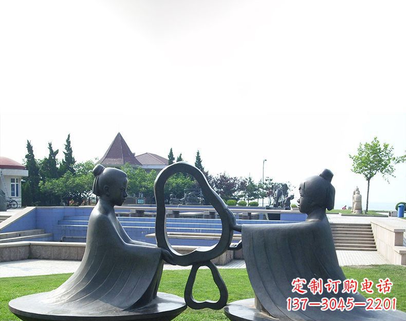 泰州园林铸铜孔融让梨雕塑