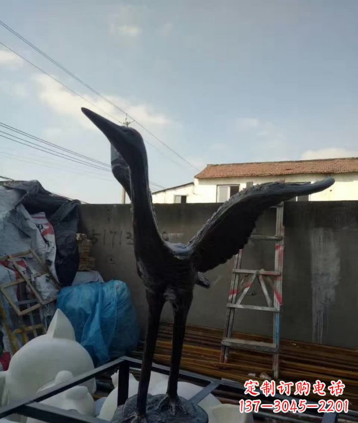 泰州展翅仙鹤铜雕 (2)