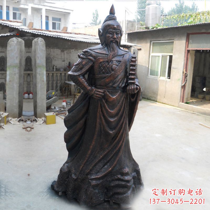 泰州战神托塔天王李靖铸铜雕塑