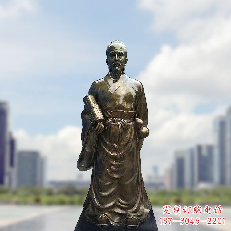 泰州张仲景仿铜玻璃钢雕塑