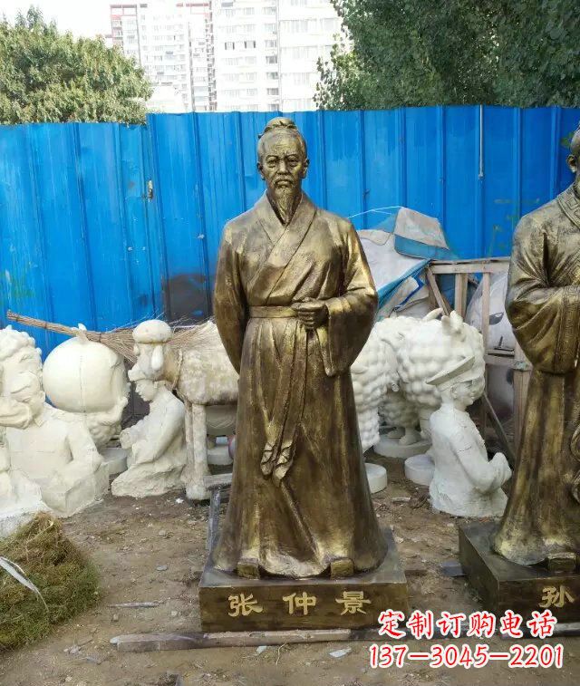 泰州张仲景古代医学名人铜雕