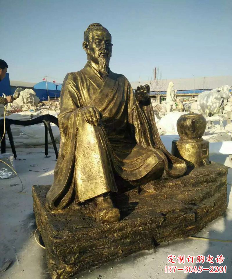 泰州张仲景人物铜雕 