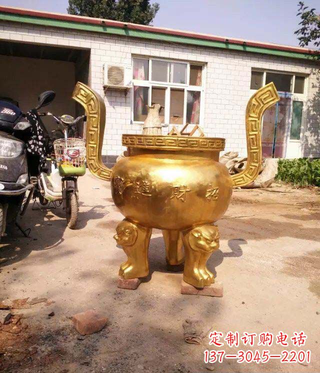 泰州招财进宝香炉寺庙铜雕