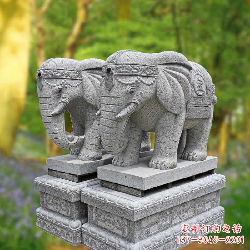泰州招财纳福石雕大象