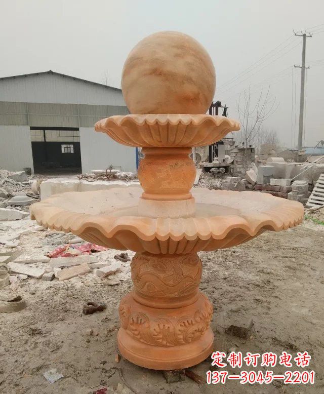 泰州招财双层风水球石雕