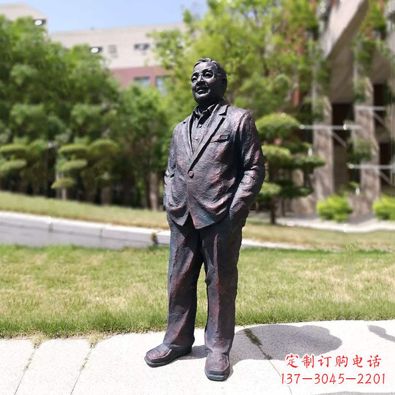 泰州中国当代著名数学家铸铜华罗庚雕塑