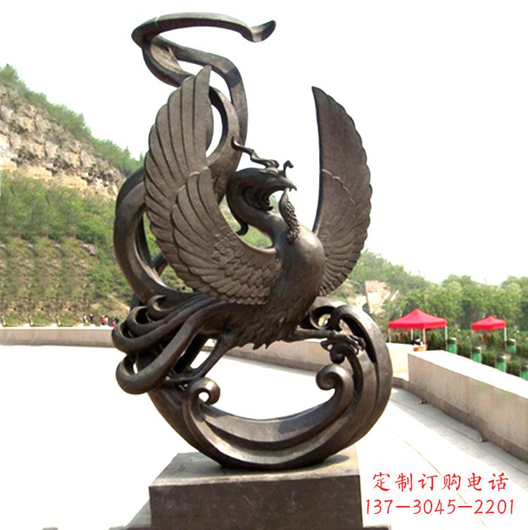 泰州中国古代神话中的创世神朱雀景观铜雕
