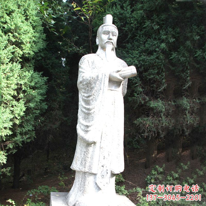 泰州中国古代著名帝王汉文帝刘恒汉白玉石雕塑像