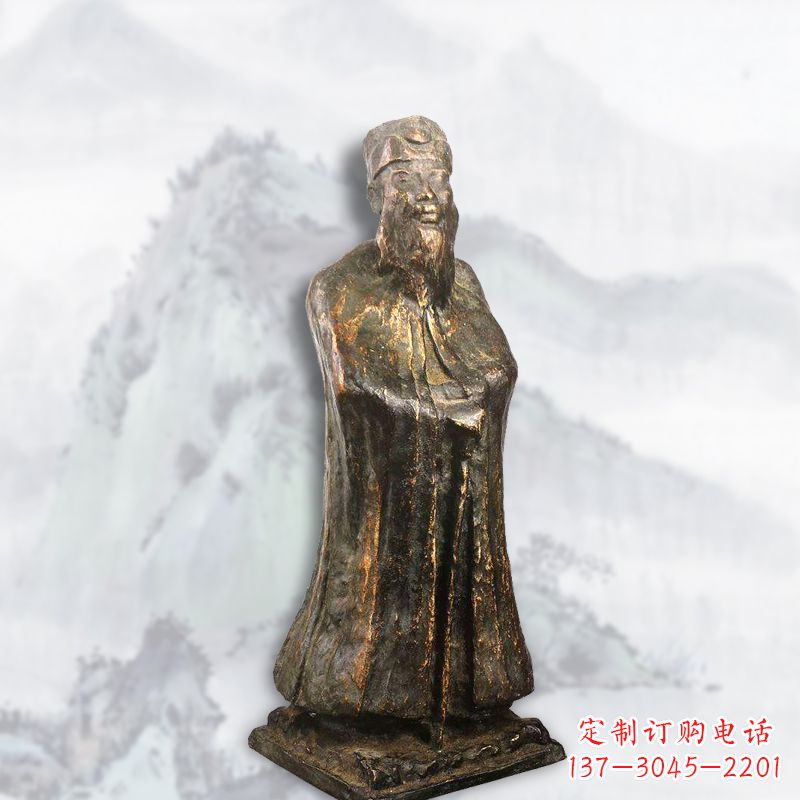 泰州中国近代著名画家张大千铸铜雕塑