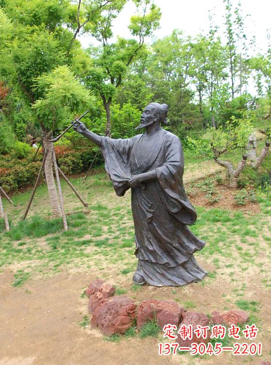 泰州中国历史名人唐代著名绘画大师吴道子铜雕塑