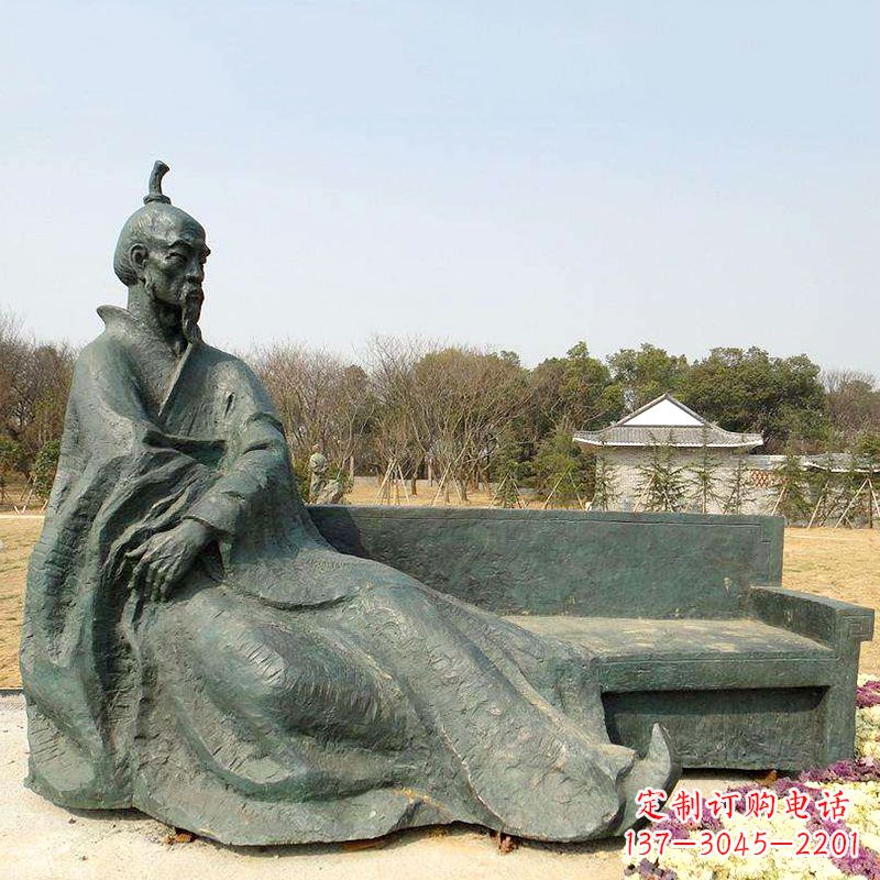 泰州中国明末清初知名画家八大山人（朱耷）雕塑塑像-公园历史名人铜雕像