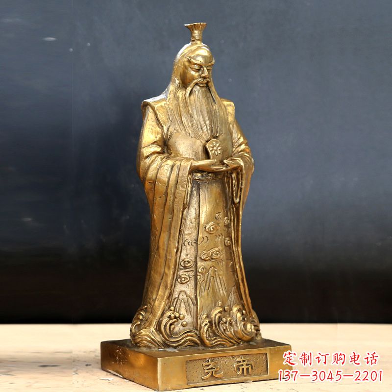 泰州中国上古时期部落联盟首领尧帝铸铜雕像