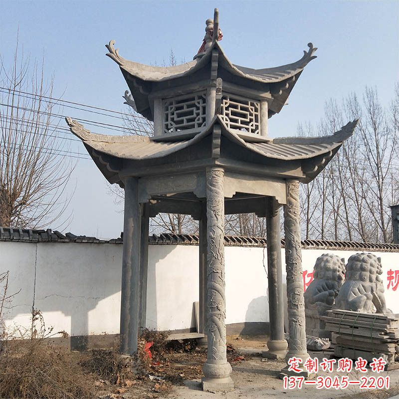 泰州中式双层石雕凉亭