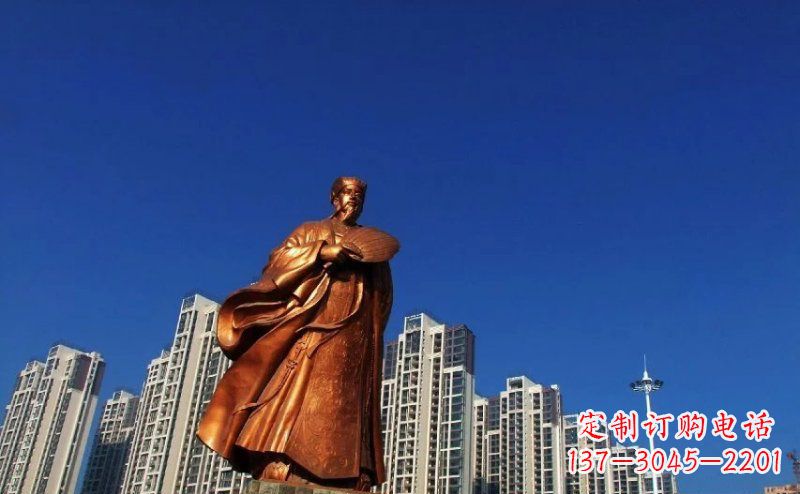 泰州诸葛亮古代名人铜雕 (2)
