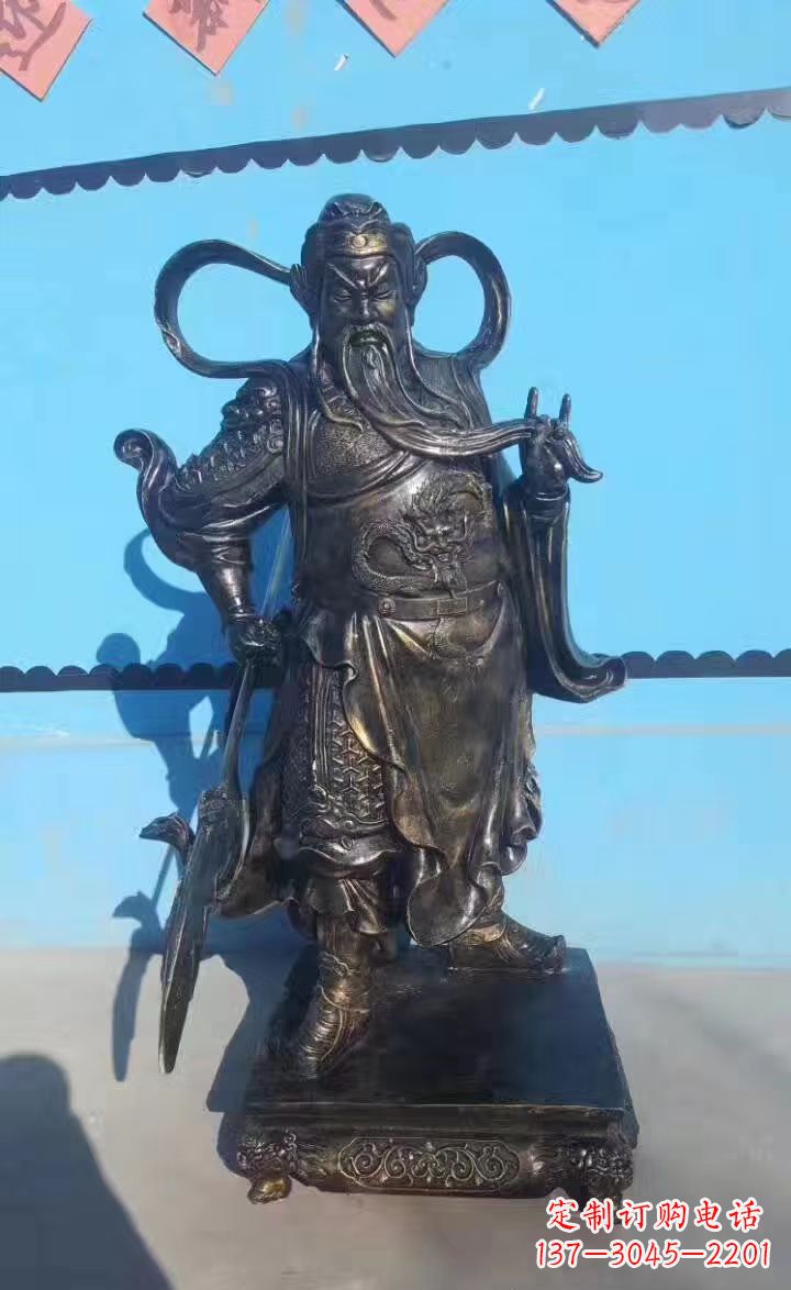 泰州铸铜关公武财神铜雕