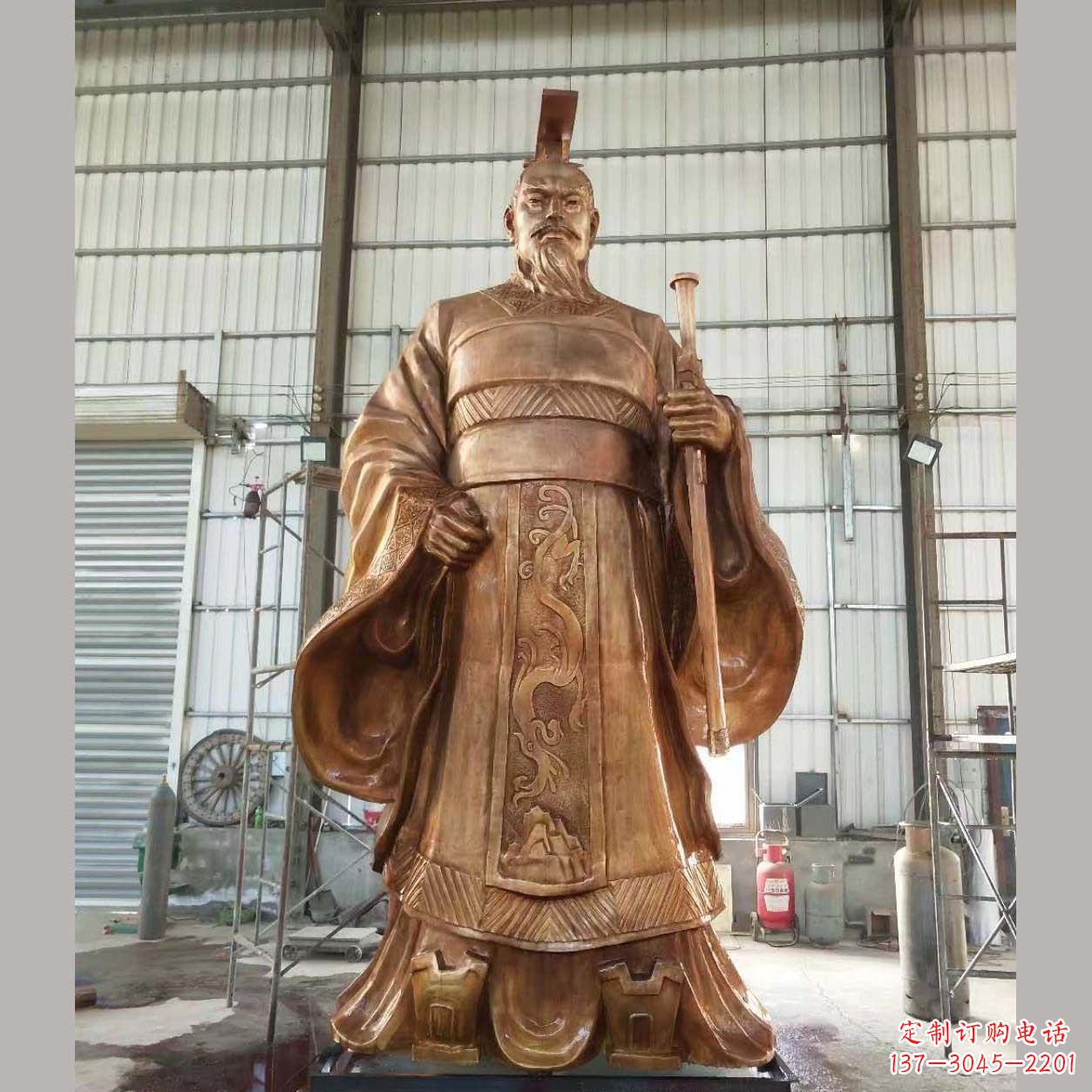 泰州铸铜汉武帝雕塑