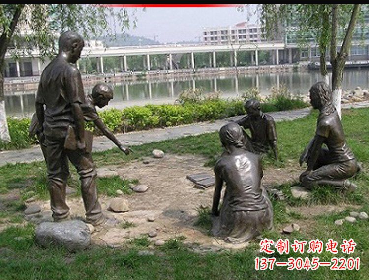 泰州铸铜老师和学生雕塑