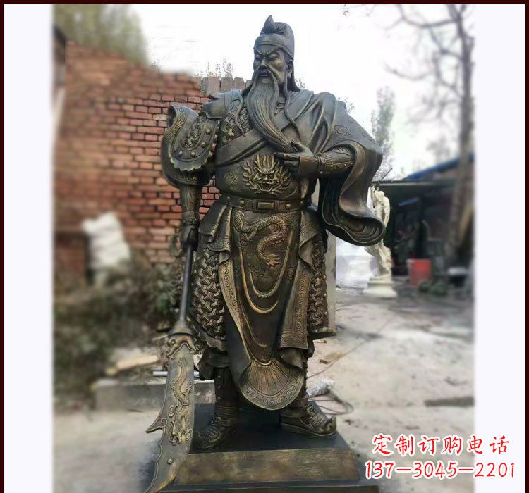 泰州铸铜立式关公雕塑