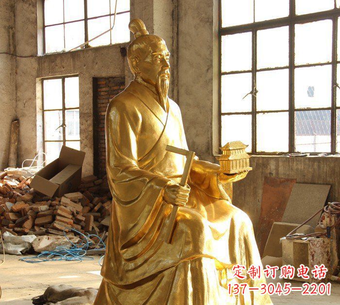 泰州铸铜鲁班古代人物铜雕