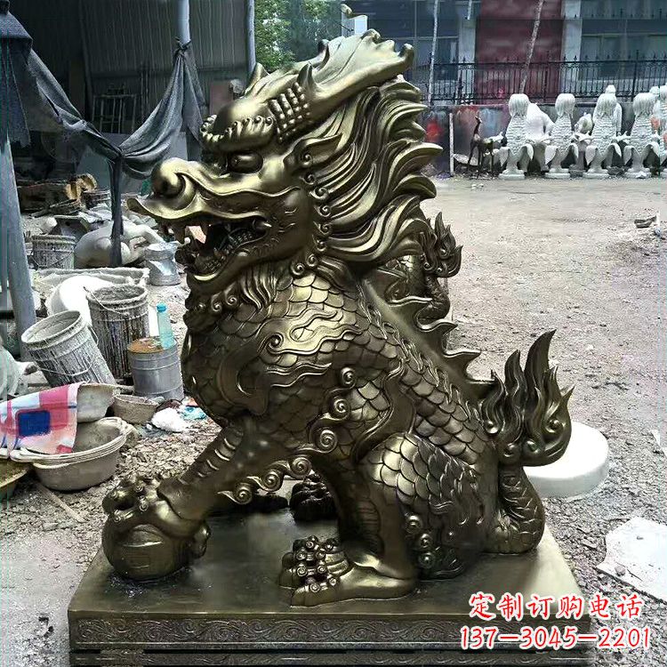 泰州铸铜麒麟雕塑