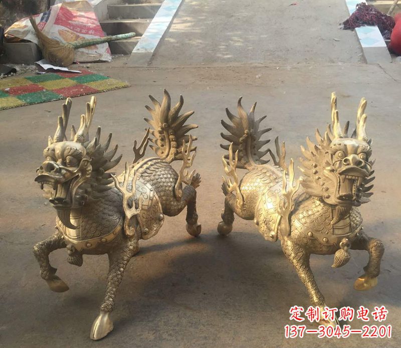 泰州铸铜麒麟雕塑 (2)