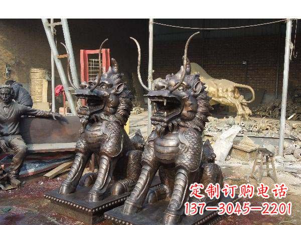 泰州铸铜麒麟雕塑2221