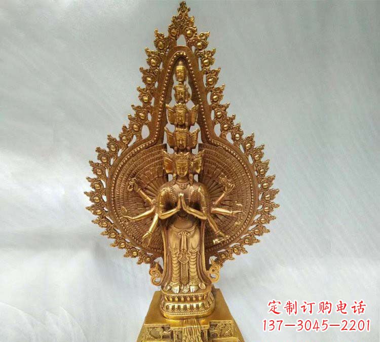 泰州铸铜千手观音寺庙佛像