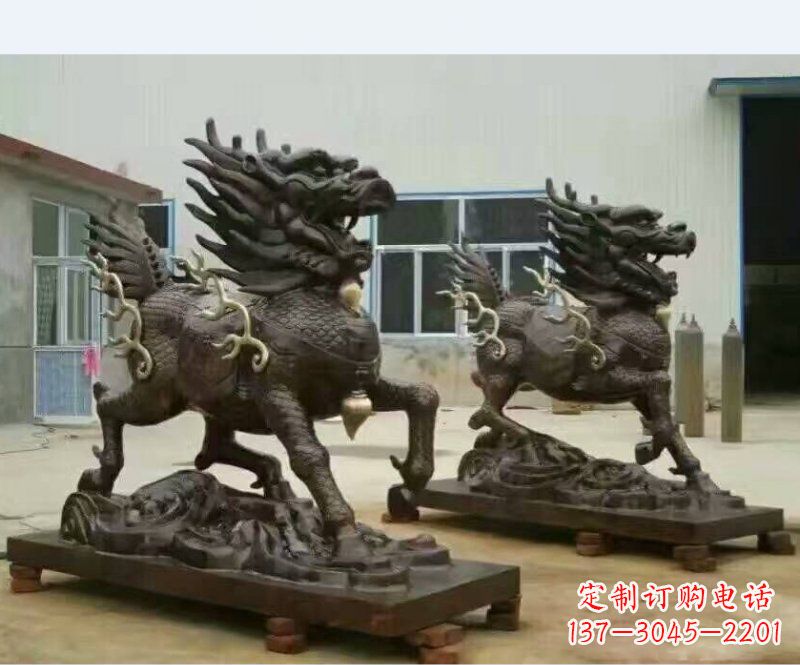 泰州铸铜企业麒麟雕塑