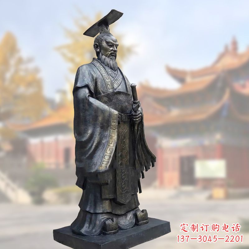 泰州铸铜秦始皇铜雕塑像