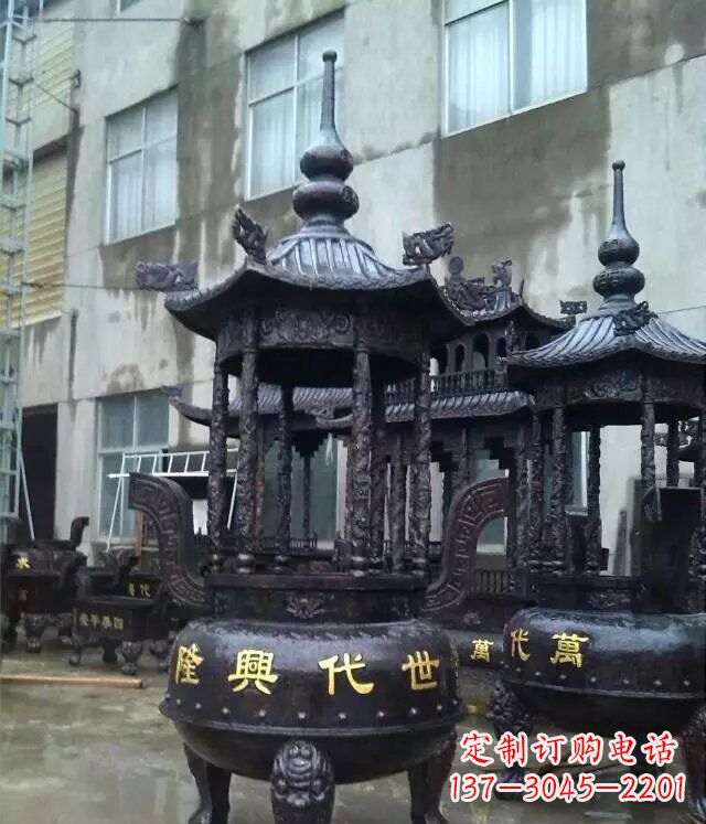泰州铸铜寺庙香炉铜雕 (3)