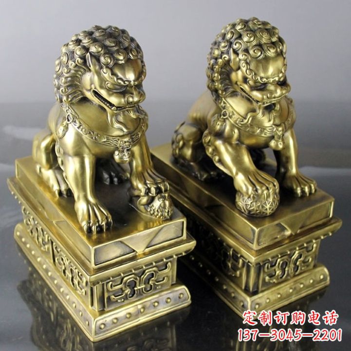 泰州铸铜天安门狮子雕塑