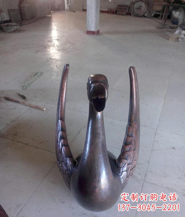 泰州铸铜天鹅公园动物铜雕