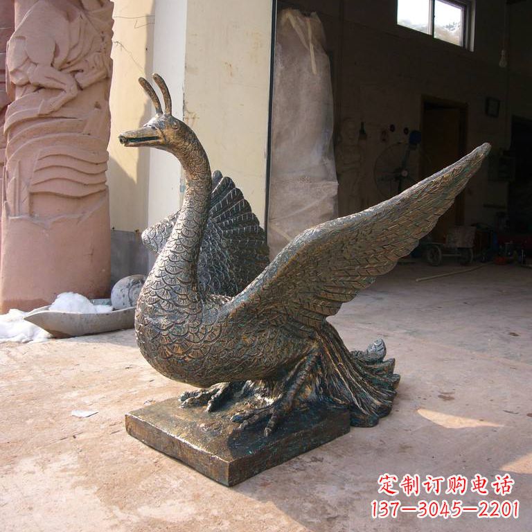 泰州铸铜天之四灵朱雀雕塑摆件