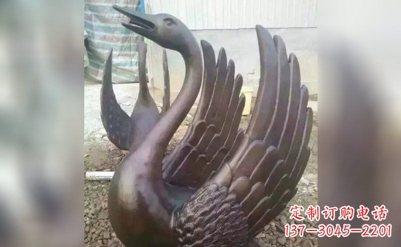 泰州铸铜天鹅铜雕