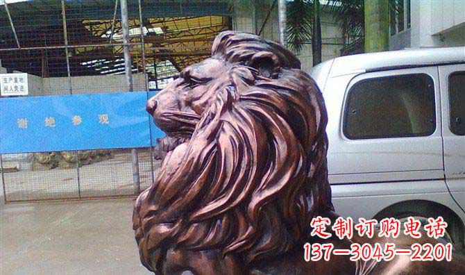 泰州紫铜西洋狮子铜雕 (2)