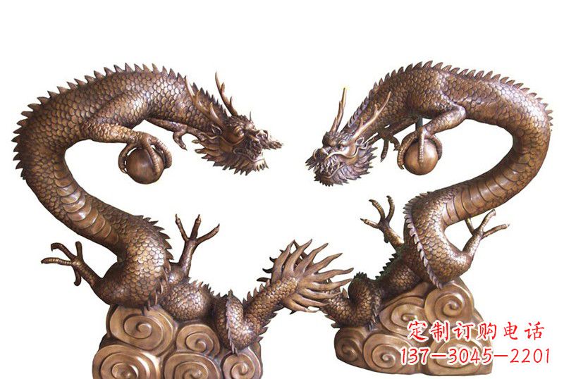 泰州紫铜铸双龙戏珠