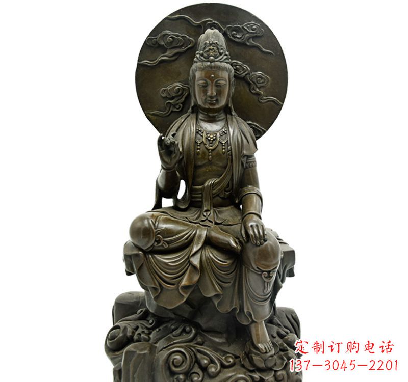 泰州自在观音菩萨仿古铜雕佛像