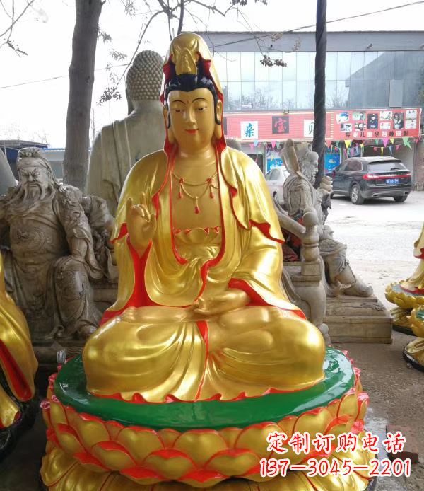 泰州宗教庙宇玻璃钢观音菩萨雕像