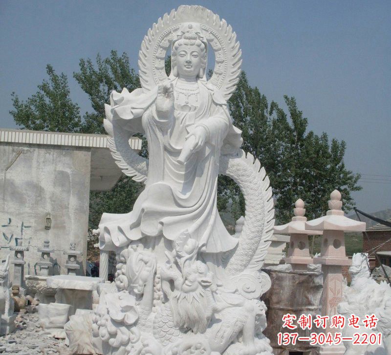 泰州宗教庙宇乘龙观音石雕