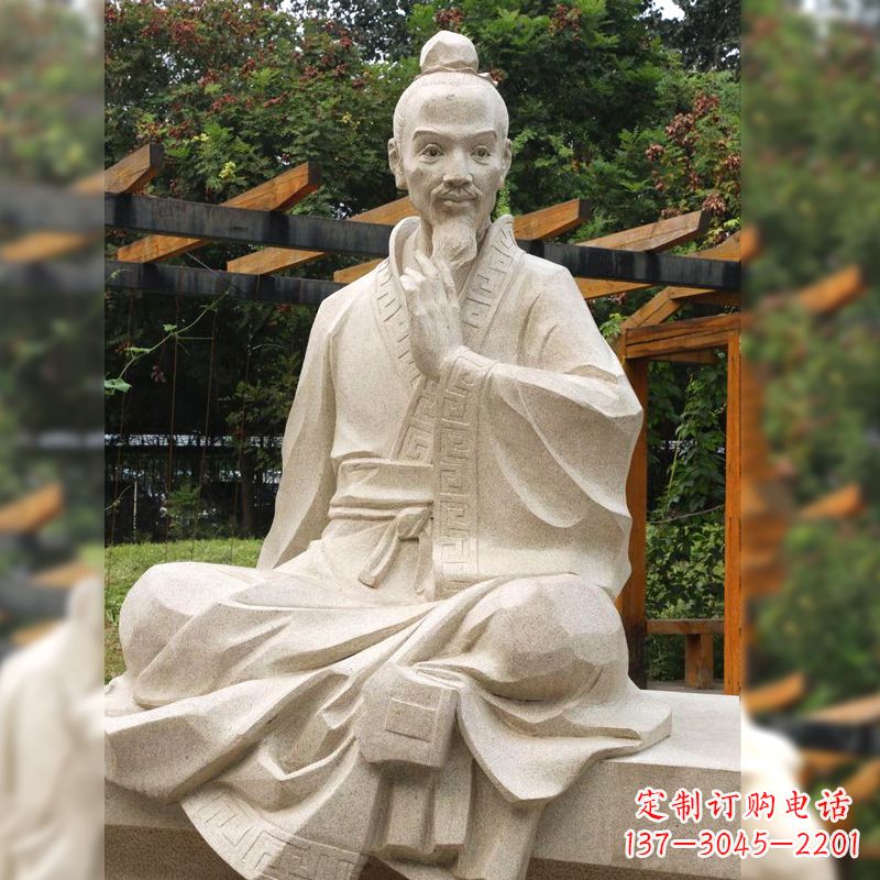 泰州祖冲之石雕塑像-园林人物历史名人雕像