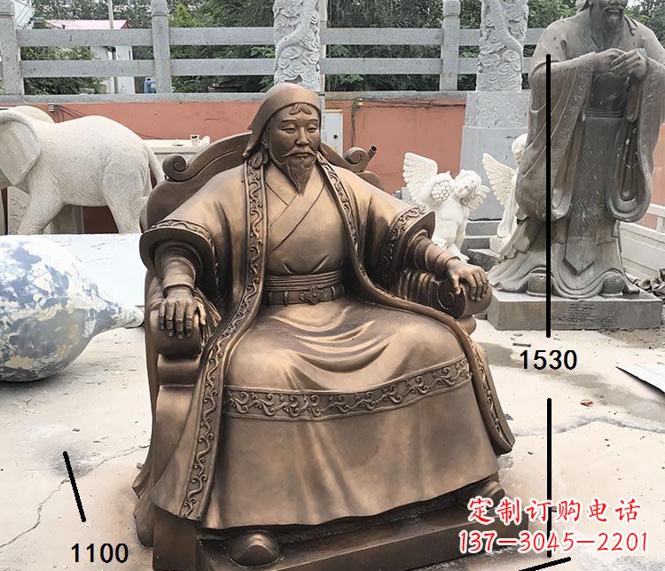 泰州坐式成吉思汗铜雕 (2)