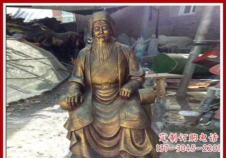 泰州坐式成吉思汗铜雕