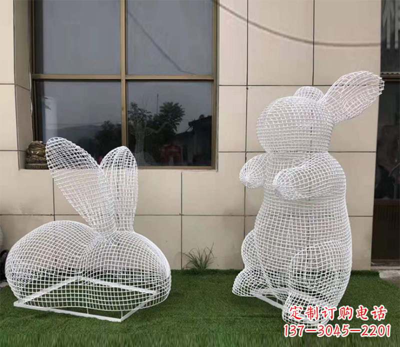 泰州镂空不锈钢兔子雕塑