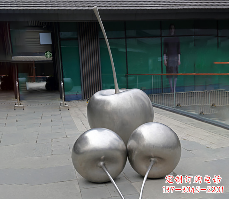 泰州实心不锈钢苹果雕塑