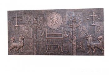 泰州紫铜法字獬豸浮雕